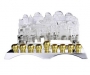 Pewter and gold plate "Jerusalem" Chanukah Menorah